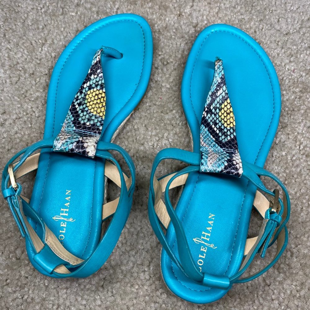 Cole Haan T-Strap Sandal Snake Print Thong 7 - Picture 9 of 9